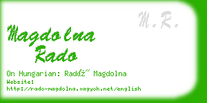 magdolna rado business card