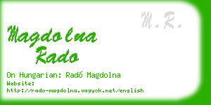 magdolna rado business card